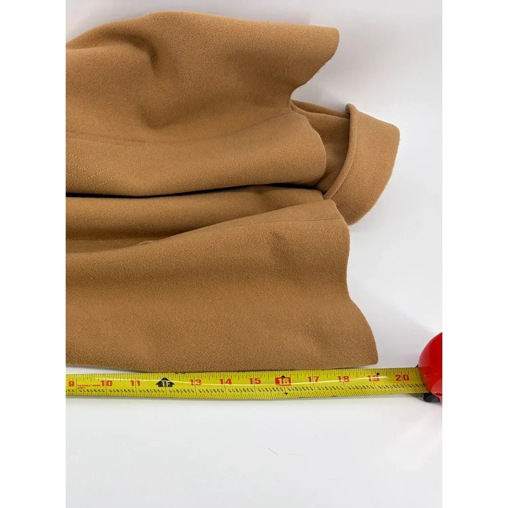 VTG Mackintosh Camel Wool Coat Hooded 100% Raccoon‎ Fur Full Zip Warm Coat 16